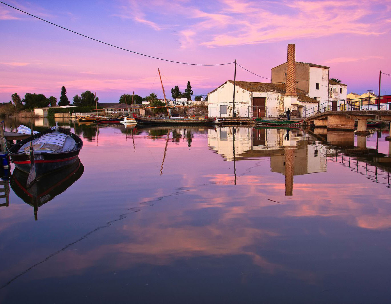 Casas del pueblo de El Palmar con embarcadero